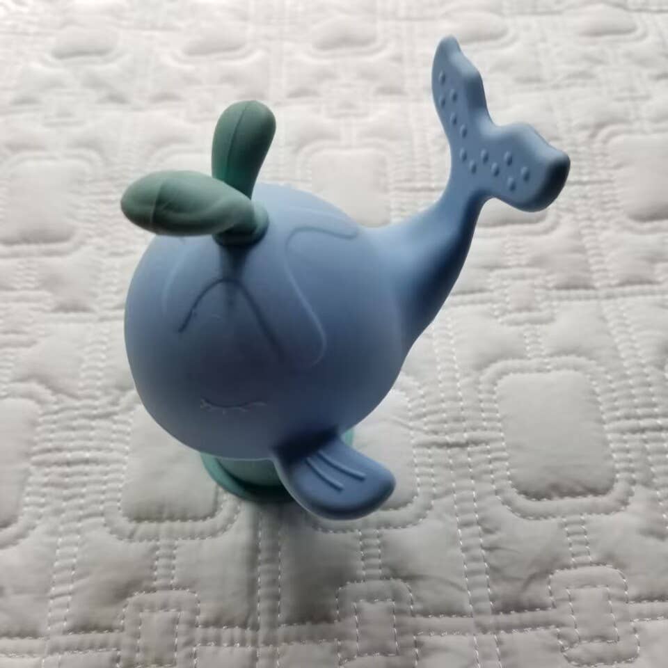 D & C TOYS - Wholesale Handheld Rattle - Baby - Whale Silicone Teether Rattle Toy0
