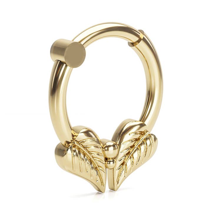 Doppelblättriger Clicker-Reifen aus massivem Gold für den Großhandel von Umanative Design