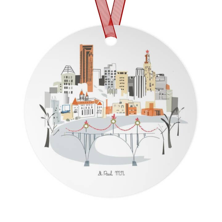 Albie Designs - Wholesale Ornament - Saint Paul, MN City Lightweight Metal Ornamen