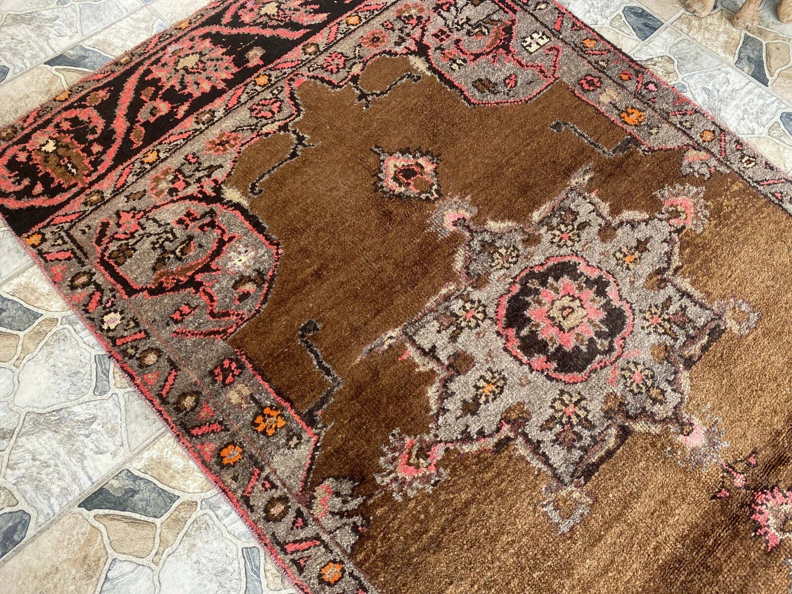 Oushak Rugs – wholesale Runner rug – Vintage Kurdish Runner Rug | 4x10 ft | Hand-Knotted Wool Rug9