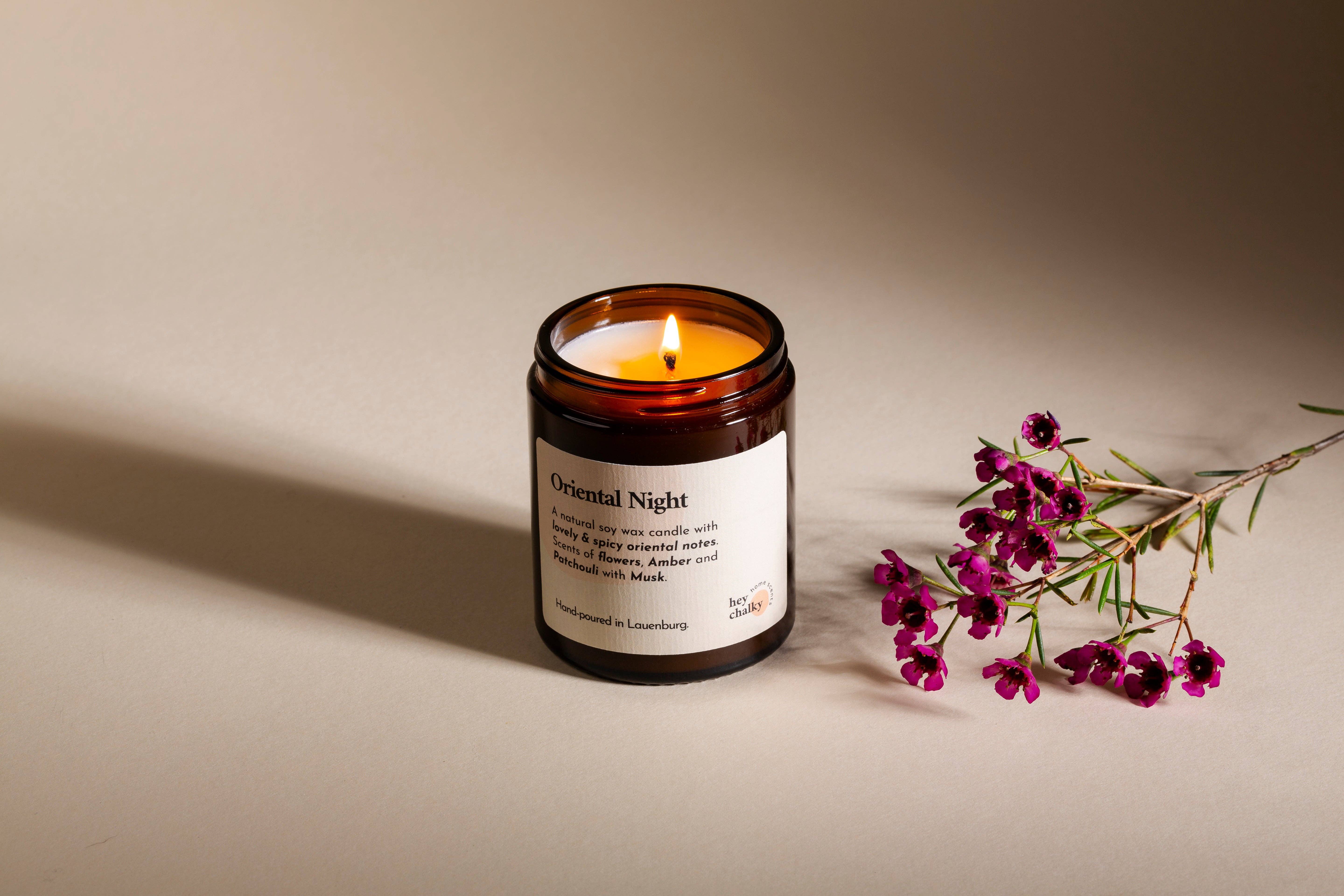 Hey Chalky GmbH - Wholesale Jar/Filled Candle - Oriental Night 155g Soy Candle | Made in Germany |Handmade1