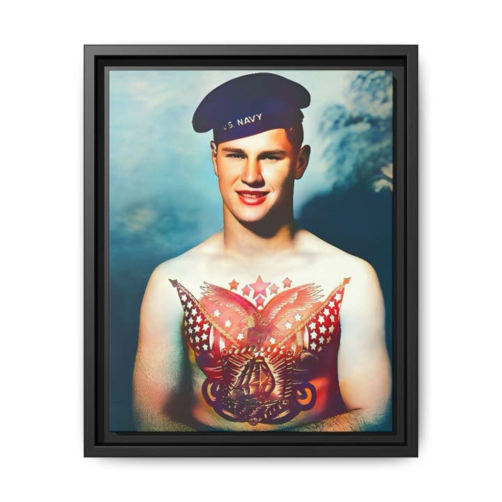 célibataire 037 | Photo Vintage Encadrée - Toile Mate pour la vente par Walt & Pete