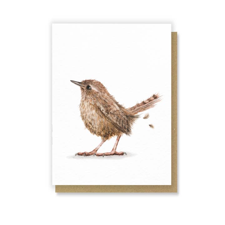 Wren - Mini Akvarel Fugle Hilsenskort for engroshandel hos Citrus Bunn