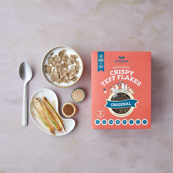 Lovegrass Ethiopia – wholesale Breakfast cereal – Wholegrain Crispy Teff Flakes Original 350g4