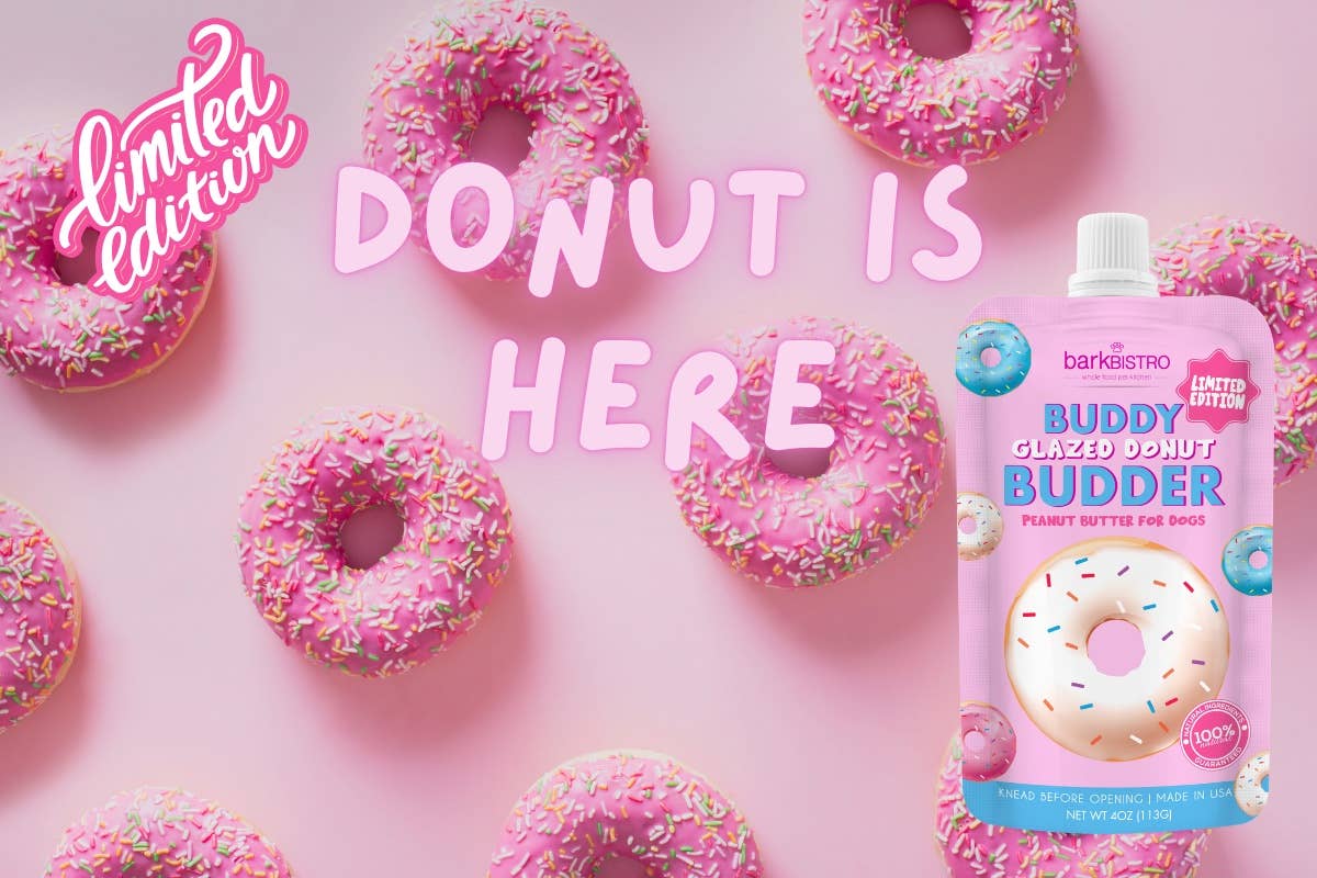 Bark Bistro - Wholesale Pet Treats - Dog - LIMITED EDITION Glazed Donut Buddy Budder -  peanut butter2