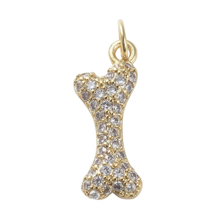 Gold "Give a Dog a Bone" Charm for wholesale by The Charm Bar Company