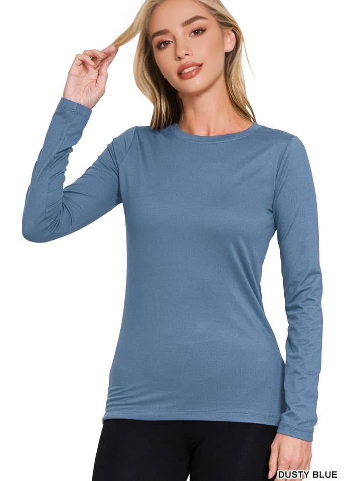 42POPS - Wholesale Knit Top - Women's - ,.0731 Microfiber Long Sleeve Tee SI-2490510