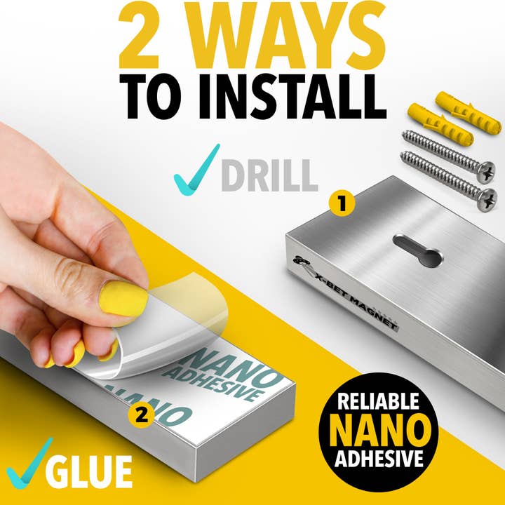 X-bet MAGNET - Vente Rangement pour couteaux - Bande magnétique pour couteaux 12 pouces avec adhésif — Porte-couteau magnétique pour mur sans vis3