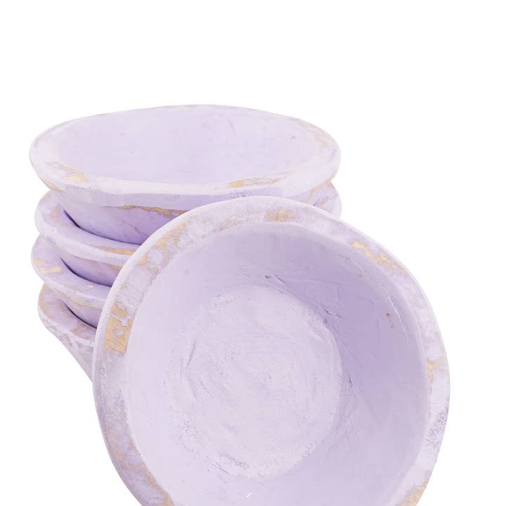 Round Dough Bowl-SM-7-9 inches-Candle Ready-Lavender for wholesale by My Amigos Imports