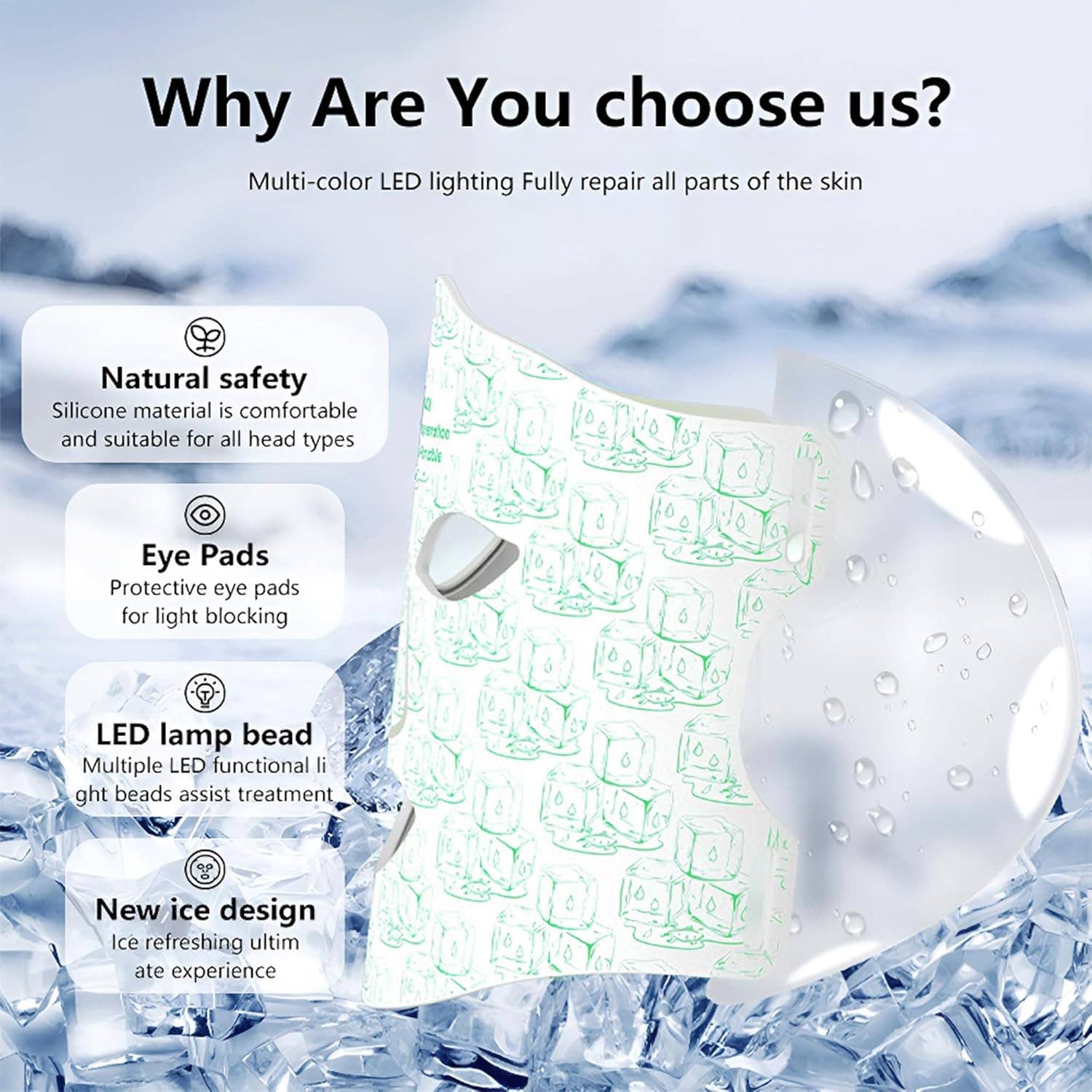 VIGOR - Wholesale Skincare Face Mask - Ice Cooling Mask Near Infrared LED Face Red Light Therapy7