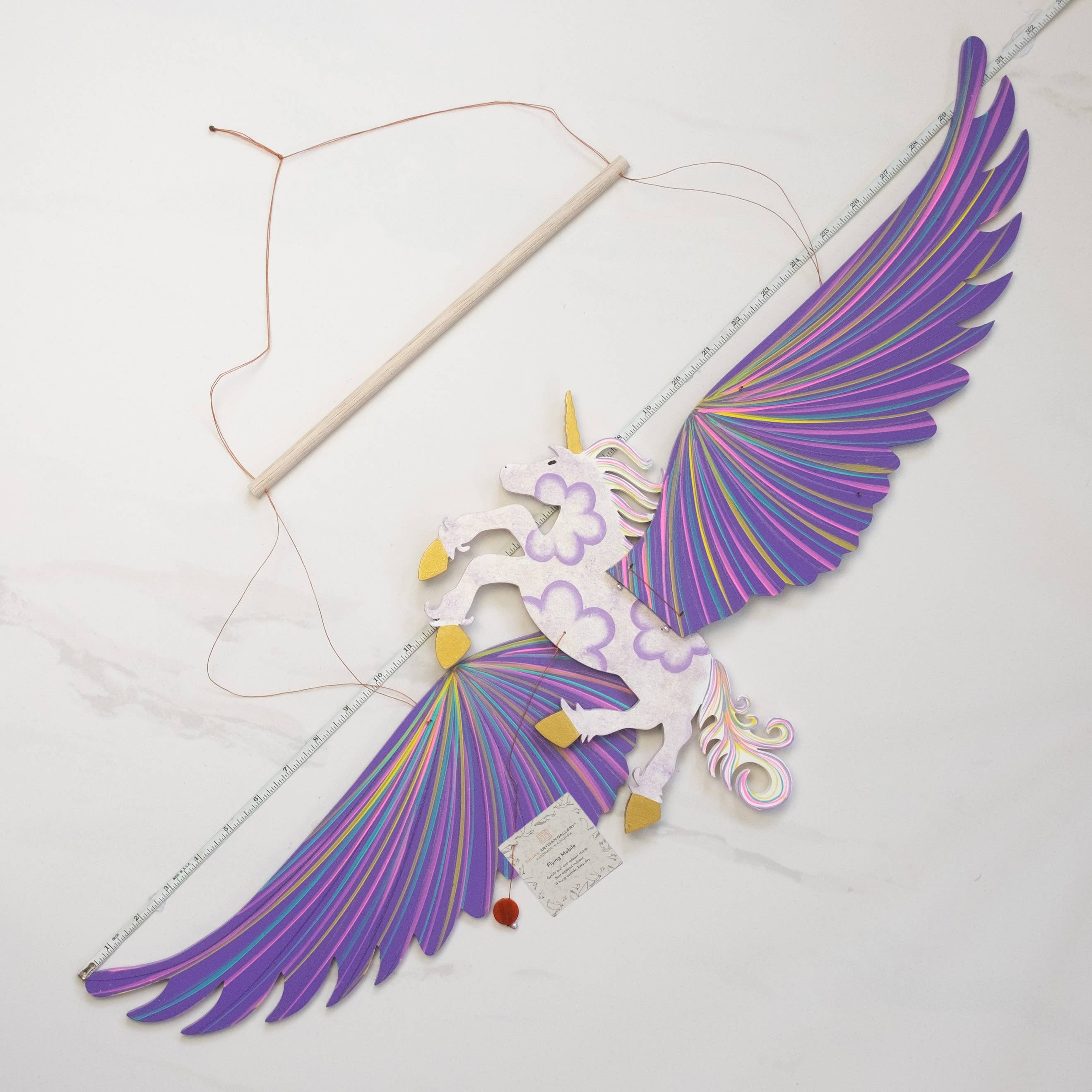 Tulia's Artisan Gallery - Wholesale Mobile - 32" Unicorn Alicorn Flying Mobile6