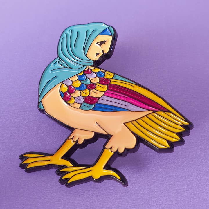 Harpy soft enamel pin (V1) for wholesale by Abi Stevens Illustration