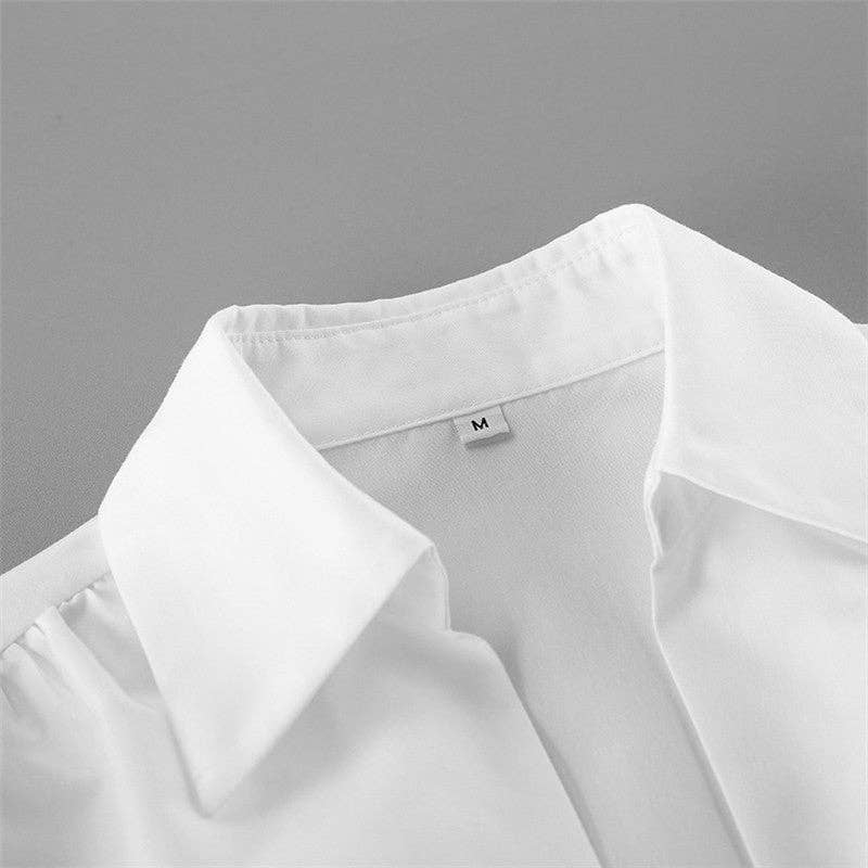 Sheer Trend - Wholesale Button Down Shirt - Women's - Solid Color Poplin Shirt7