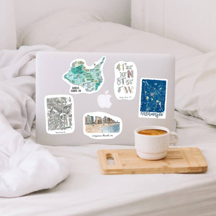 Sparks House Co. - Wholesale Sticker - Tacoma Washington skyline sticker for laptops, cityscape art
