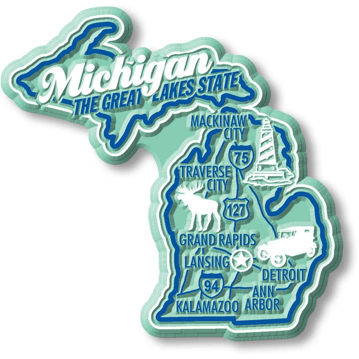 Michigan Premium State Magnet Made in USA for wholesale by 7 Star