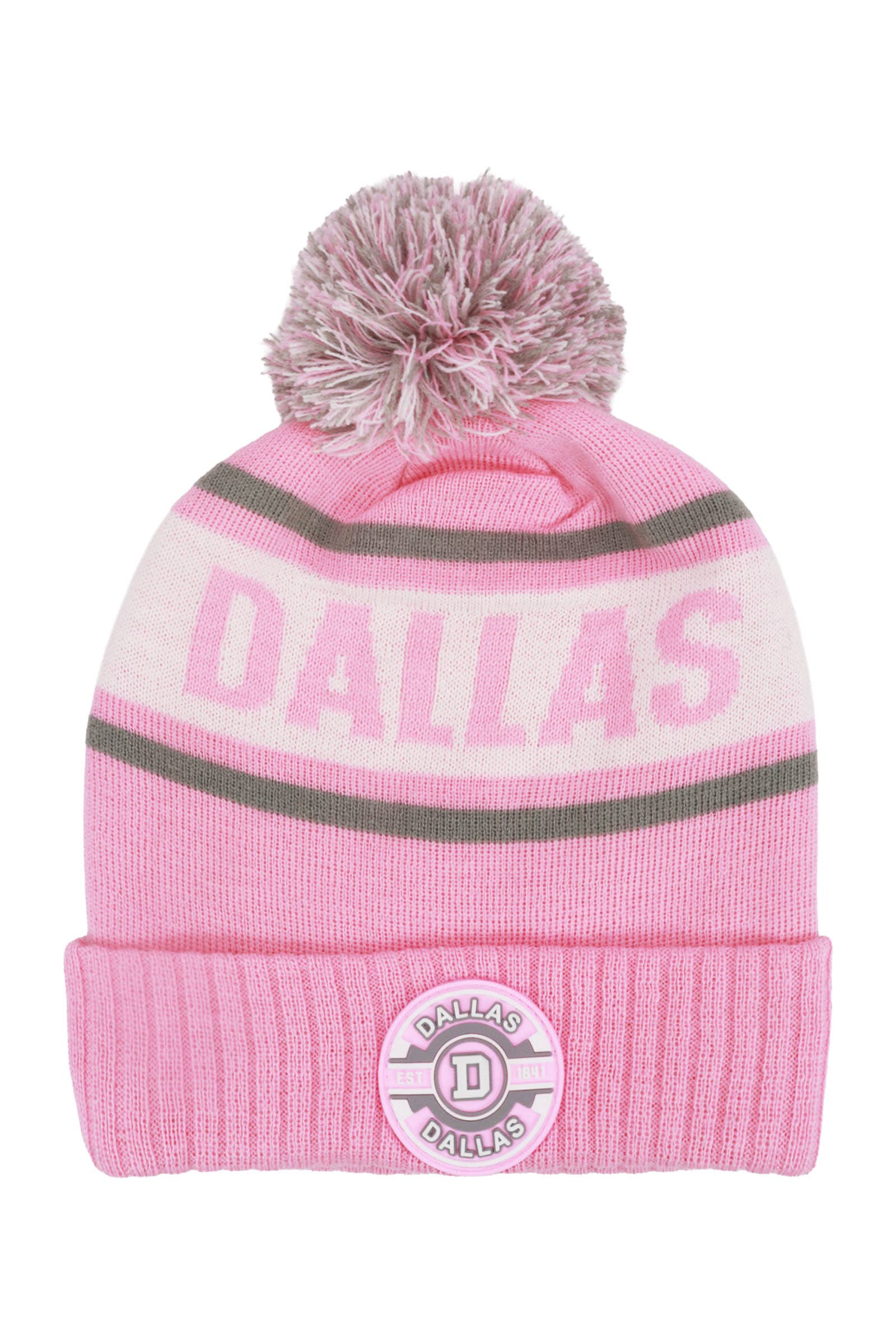 Cap Zone - Wholesale Beanie - Women's - Dallas D Logo Single Pom Cuffed Trooper Beanie2