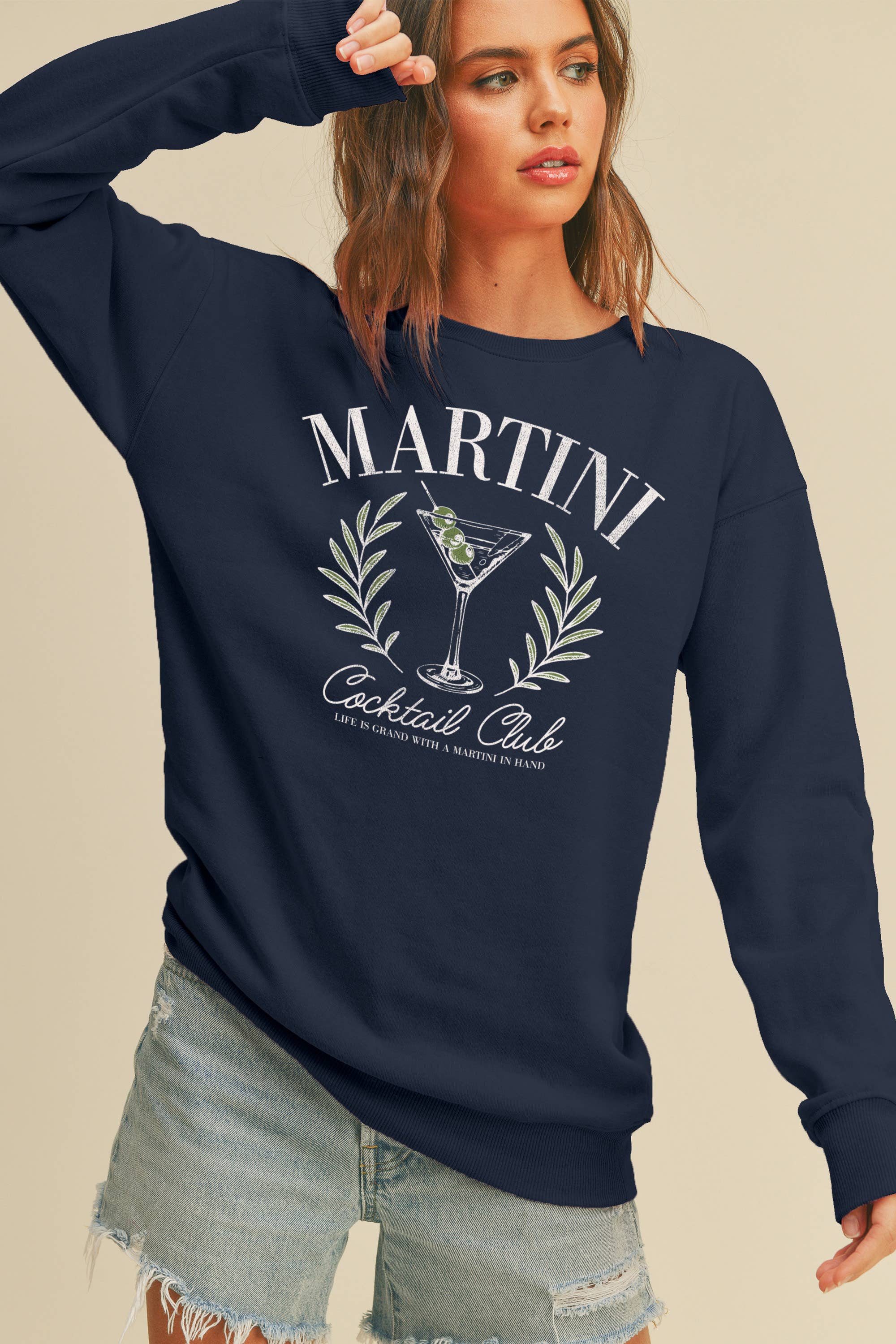 Honestee - Wholesale Sweatshirt - Women's - Martini Cocktail Club Long Sleeve Sweatshirt3