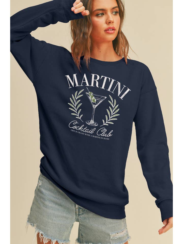 Honestee - Wholesale Sweatshirt - Women's - Martini Cocktail Club Long Sleeve Sweatshirt3
