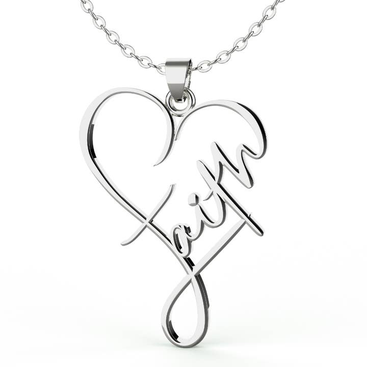 Faith Heart Necklace for wholesale by Positive Hope Designs