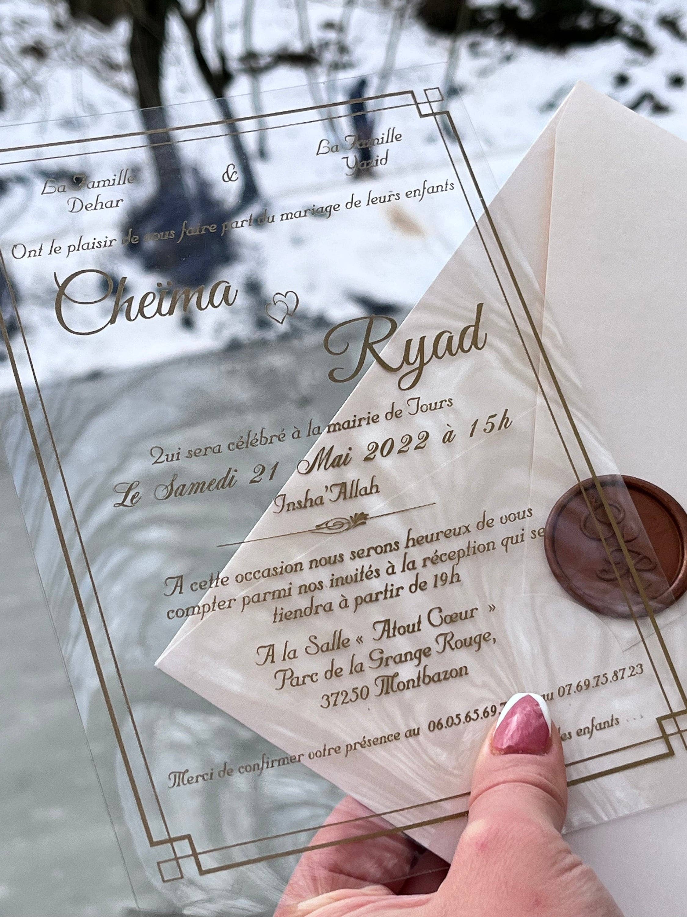 Faire Part Cards - Wholesale Invitations - Personalized Acrylic Wedding & Quinceanera Invitations3