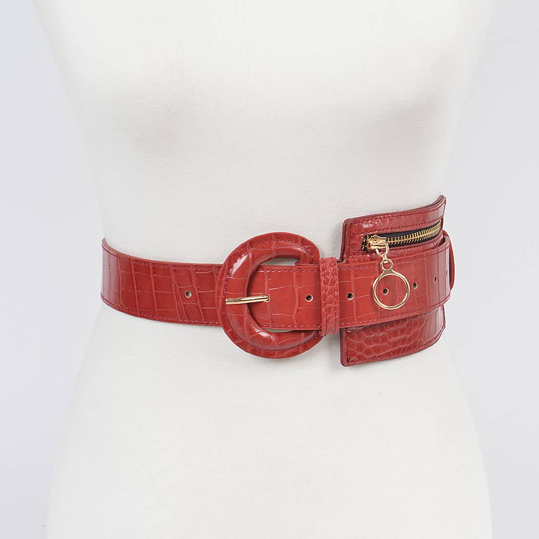 3AM BY H&D ACCESSORIES - Wholesale Belt Bag - Women's - Faux Croc Leather Belt Bag3