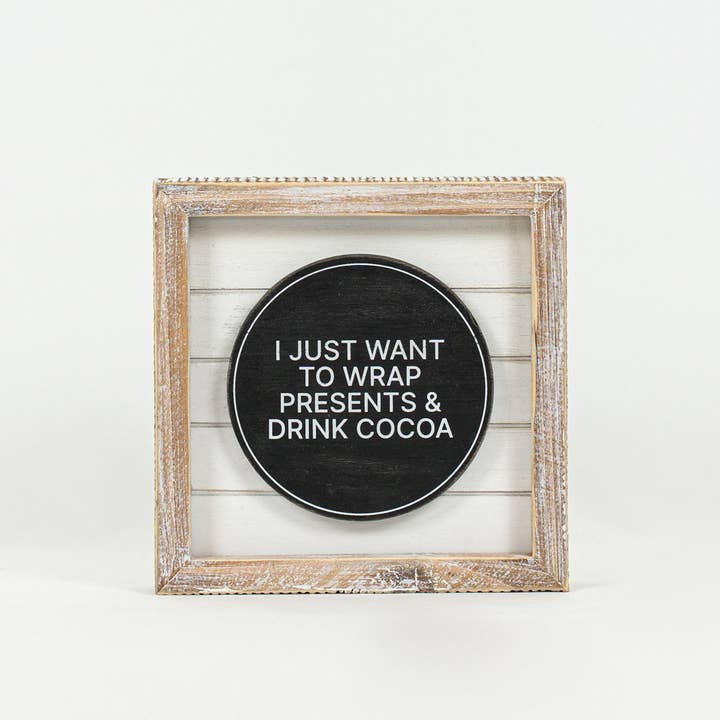 Devanie At Home (Formerly Adams & Co.) - Wholesale Sign - 71008 - 6x6 rvs wd frmd shplp sn (COCOAHME) Christmas Décor1