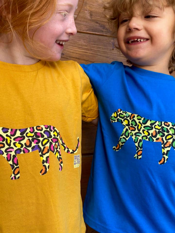 Dodo & Pals - Vendita all'ingrosso Maglietta serigrafata - Bambini - T-shirt leopardata verde per bambini