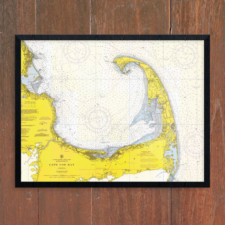 11'' x 14'' Cape Cod Bay Nautical Chart Print for wholesale by Fridgedoor