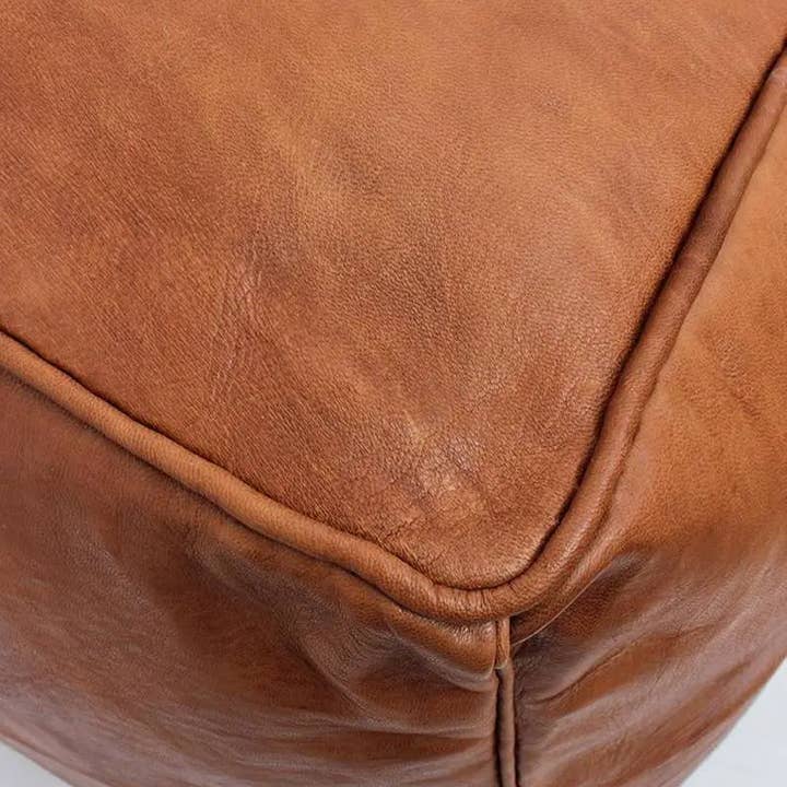 DarKech - Vendita all'ingrosso Pouf - Incredibile pouf ottomano quadrato in pelle marocchina 4