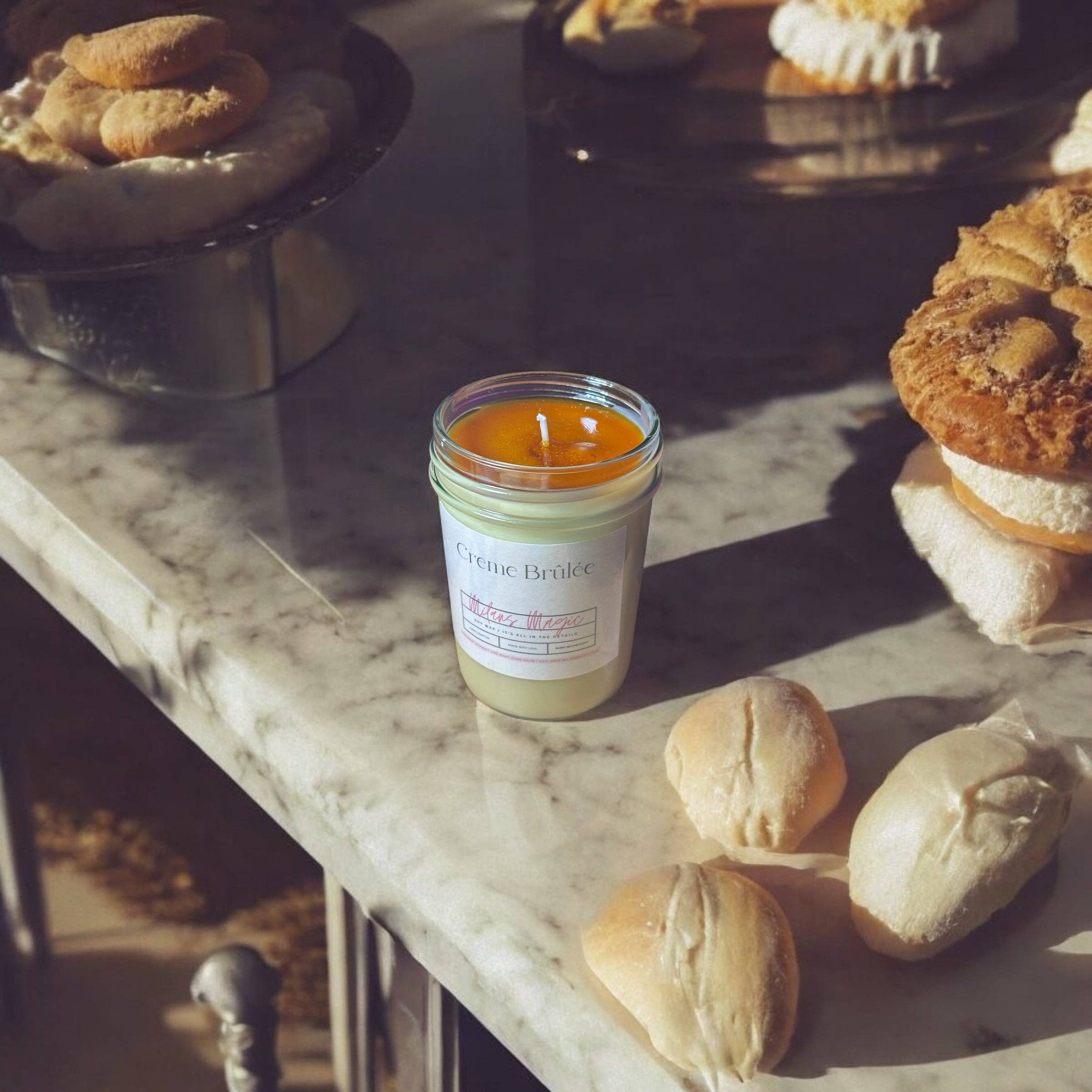 Milans Magic - Vente Bougie en bocal - Bougie de Luxe Crème Brûlée1