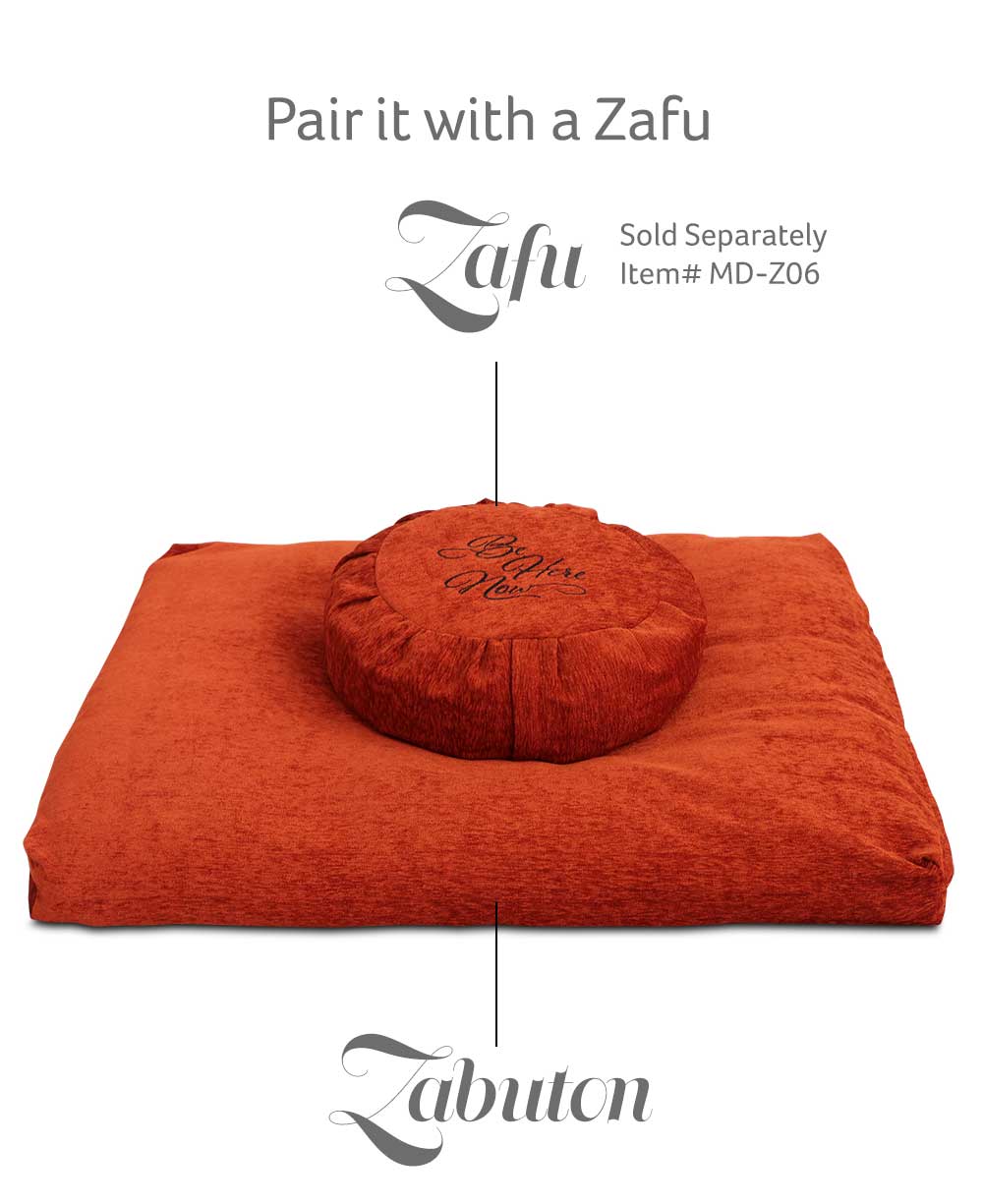 Buddha Groove - Wholesale Meditation Supplies - Rust Chenille Zabuton Meditation Cushion1