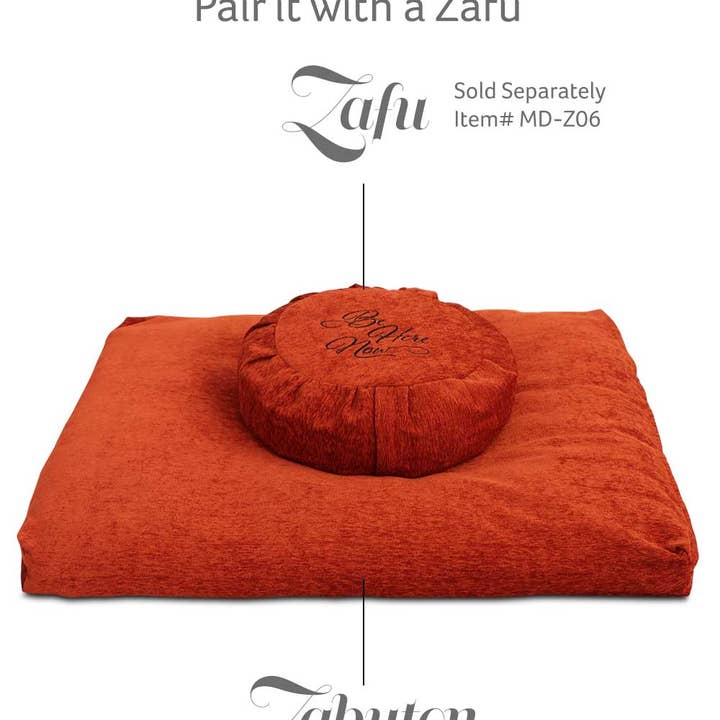 Buddha Groove - Wholesale Meditation Supplies - Rust Chenille Zabuton Meditation Cushion1