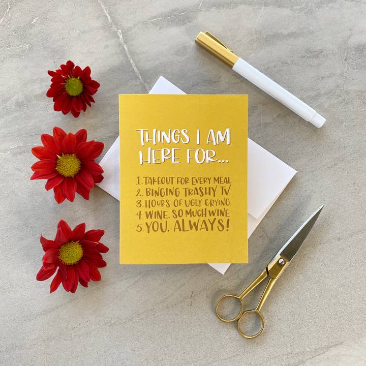 Stevie + Bean Paperie – Cartão de amor por atacado – Coisas para as quais estou aqui... /cartão3