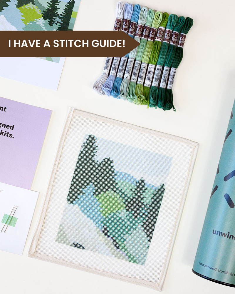 Unwind Studio - Vente Kit de bricolage - Kit de broderie à l'aiguille Source de montagne1