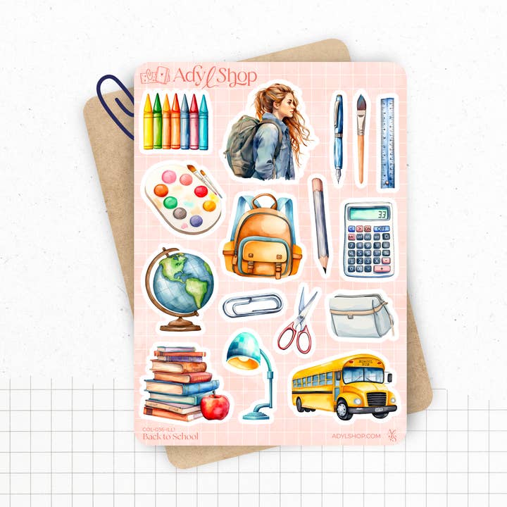 Klistermärkeark "Back to School" - Skolmaterial för wholesale av AdyLShop