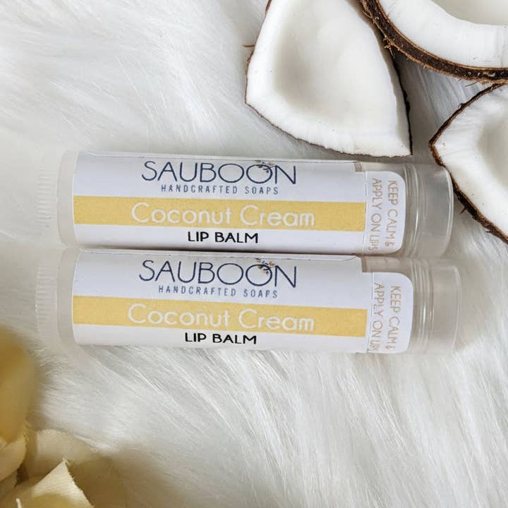 COCONUT CREAM LIP BALM for wholesale by SAUBOON Handcrafted Soaps