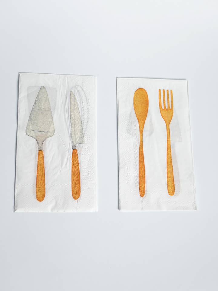 Cutlery Paper Napkins (x 12) - Little Chef Collection for wholesale by POP Party Supplies, LLC