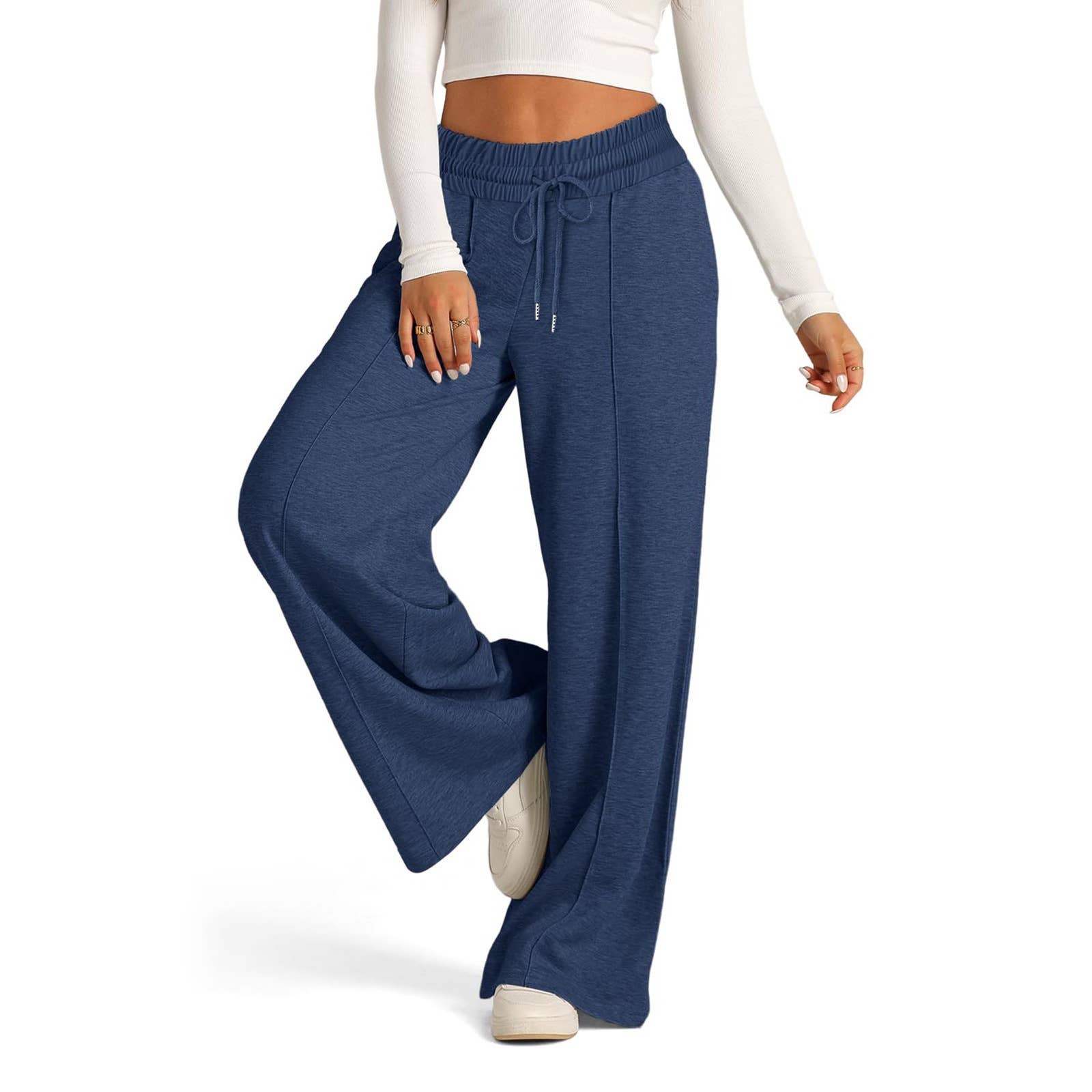 Lily Clothing - Wholesale Pants - Women's - TETHERED SOLID COLOR WAIST FASHION WIDE LEG PANTS3