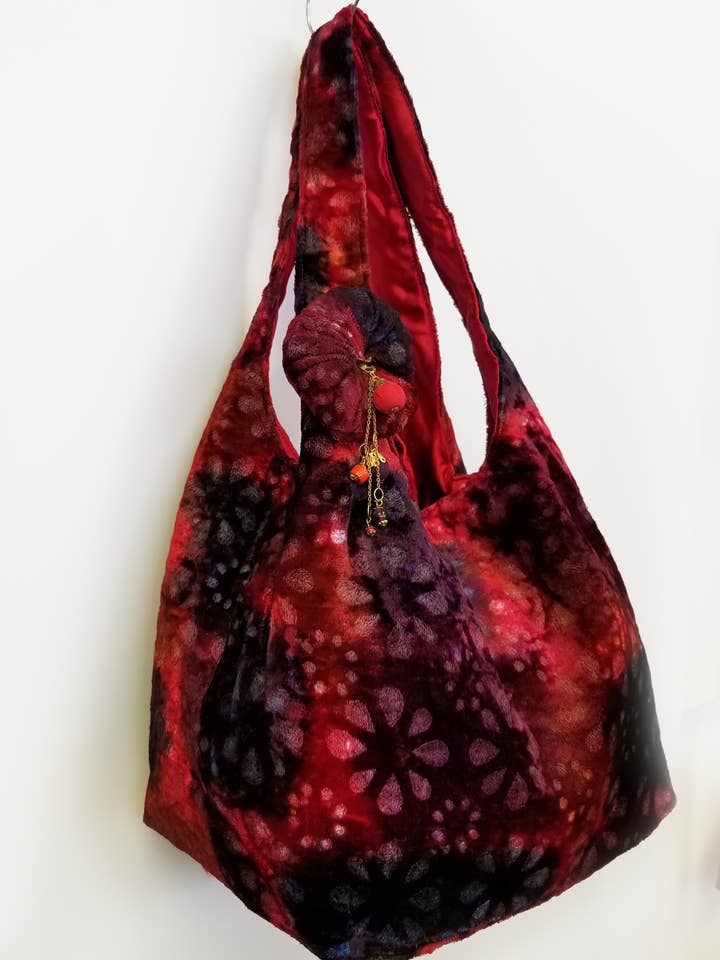 FALL VELVET TIE DYE TACO BAG for wholesale by Ricki designs