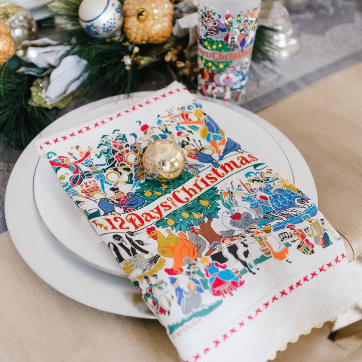 catstudio - Wholesale Tea Towel - 12 Days of Christmas Dish Towel