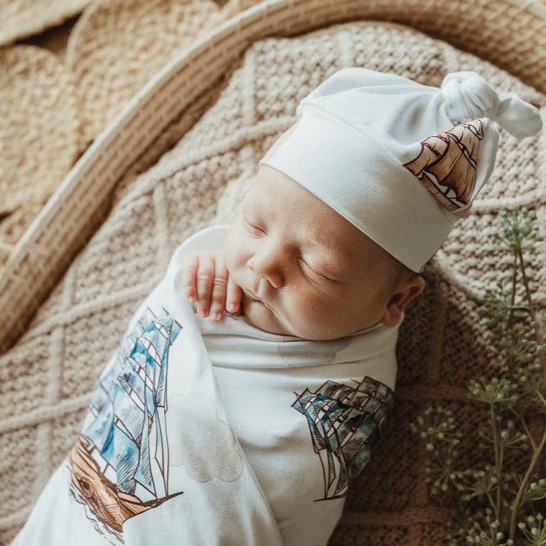 SNUGGLY JACKS - Wholesale Swaddle set – Baby - Dreamers Jersey Swaddle Stretch Wrap & Beanie Set2