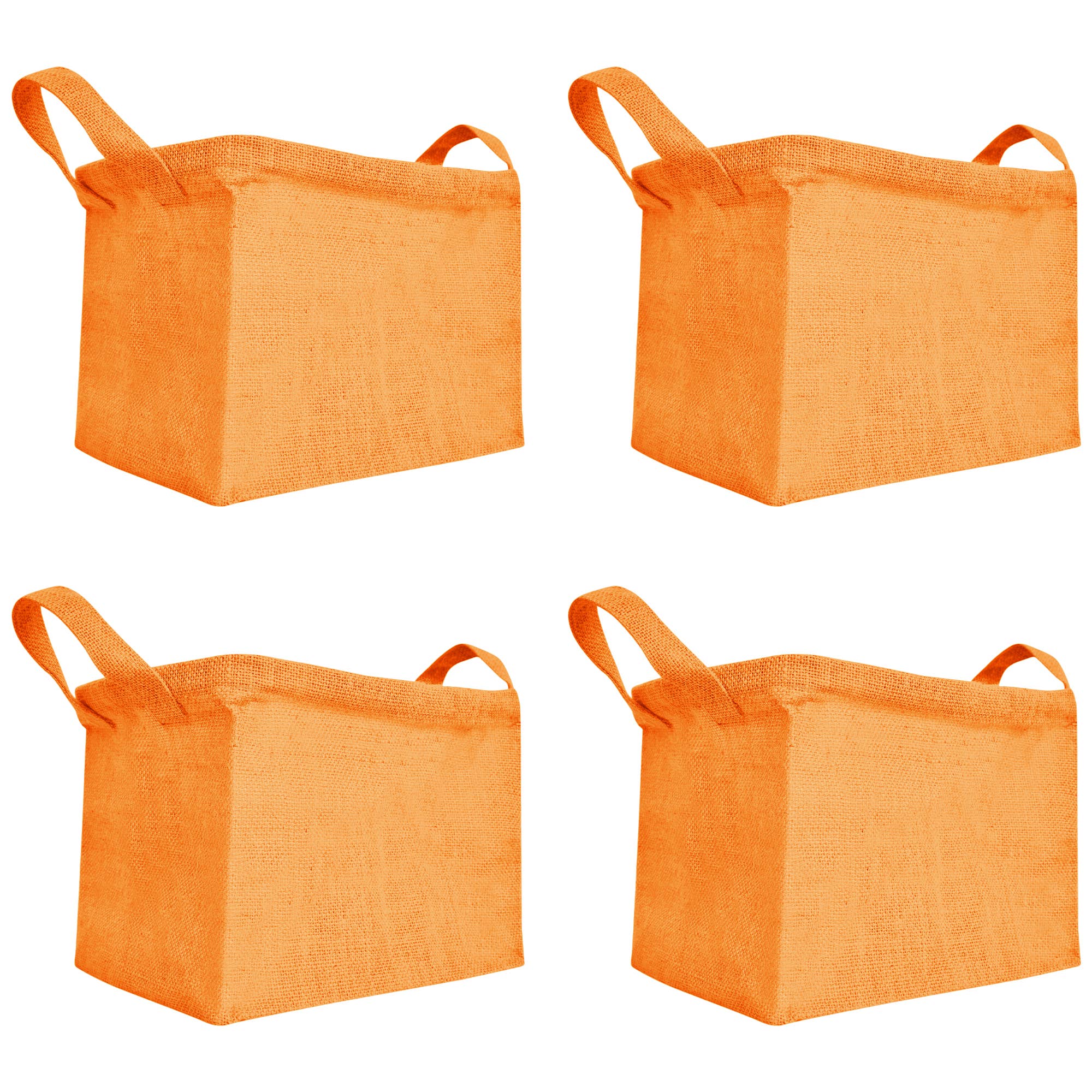 ecojutebags - Wholesale Storage Bag - Foldable Jute Storage Bin–Set of 4 Bag with Handles for Home18