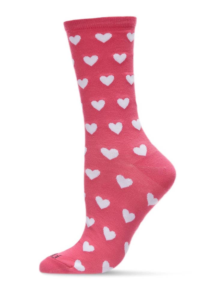 Hearts Bamboo Blend Crew Socks for wholesale by Infinity Classics International Inc.