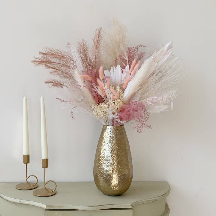 Blush pink boho interior bouquet for wholesale by Lunaria Flowers