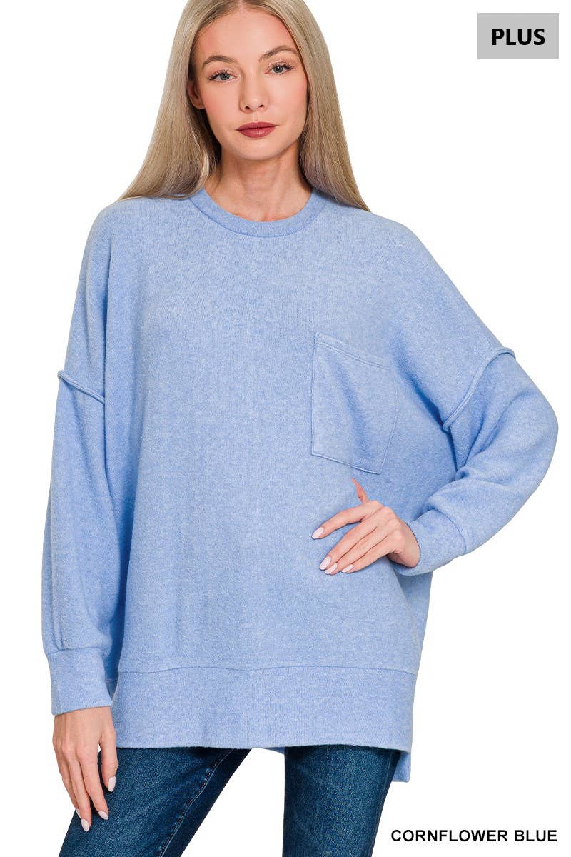 42POPS - Vente Pull en maille – femme - ..Plus Pull Oversize Mélangé Brossé31