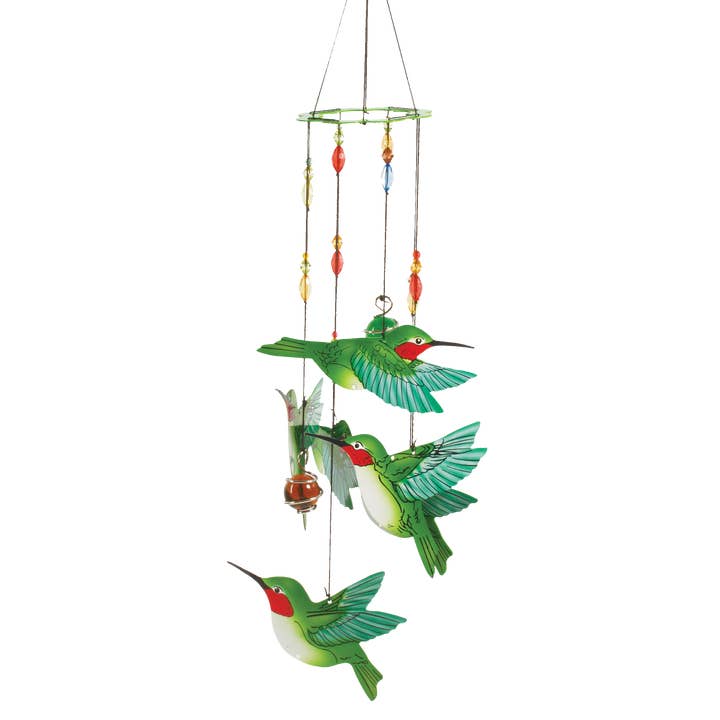 Hummingbirds Metal Wind Chime for wholesale by Spoontiques, Inc