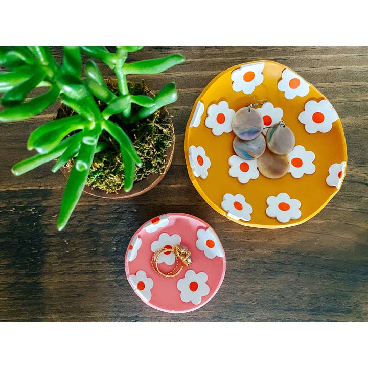 Lauren Likes Art - Wholesale Jewelry Dish - Daisy Flower Polymer Clay Boho Trinket Dish7