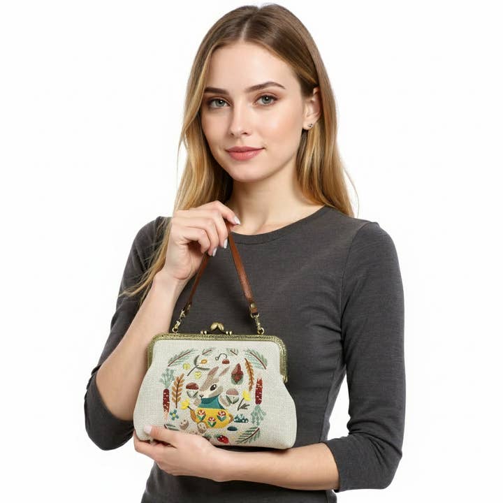 COMECO INC – Großhandel Schultertasche – Damen – BUNNY KISSLOCK-TASCHE AUS LEINEN3