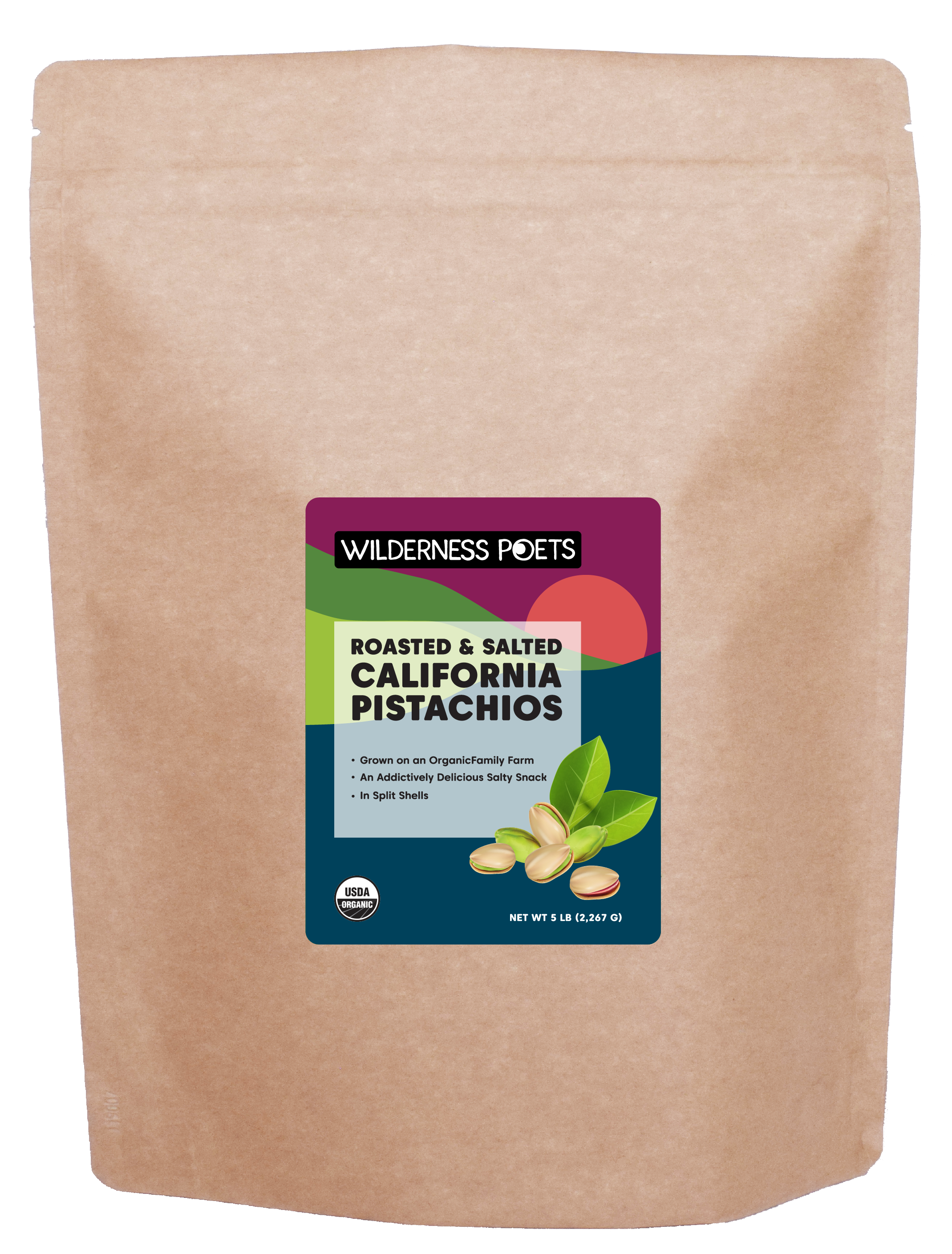 Wilderness Poets - Vente Noix - Pistaches de Californie biologiques, rôties et salées8