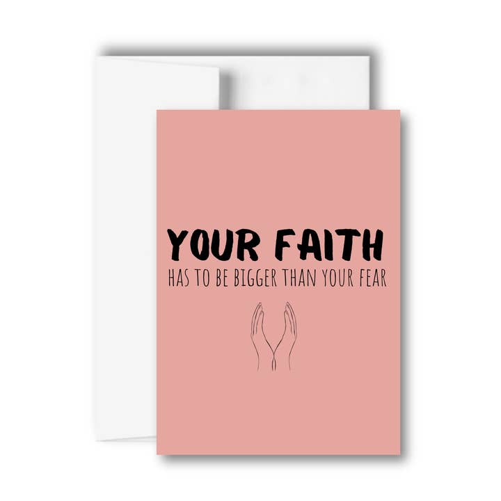 La foi est plus grande que la peur, encouragement, salutation inspirante pour la vente par Brandi Creations Design Studio